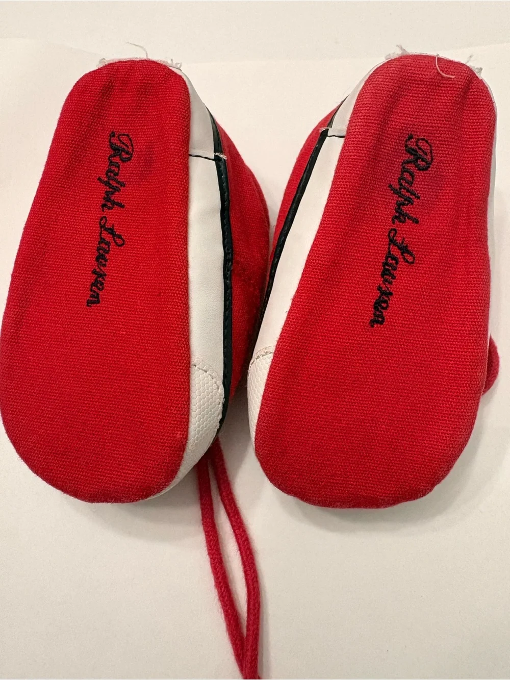 Polo by Ralph Lauren Red Canvas Baby Lace-Up Sneakers